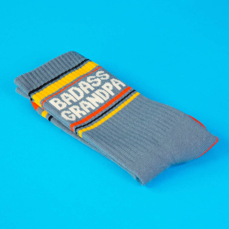 Gumball Poodle - Badass Grandpa Gym Crew Socks - Jennie Dots