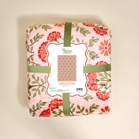 The Darling Effect - Snuggle Up Plush Blanket–Everbloom Dusty Rose