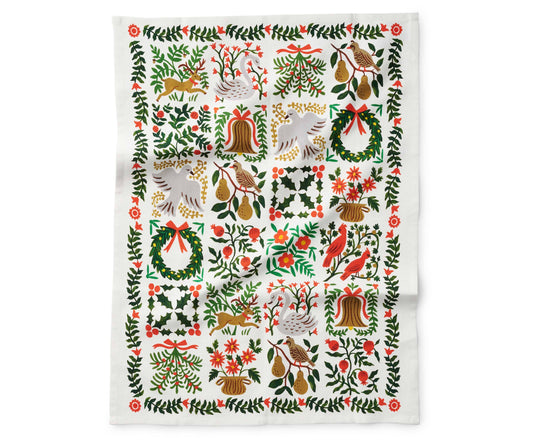 Rifle Paper Co. -Twelve Days of Christmas Tea Towel