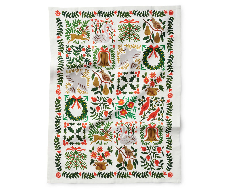 Rifle Paper Co. -Twelve Days of Christmas Tea Towel