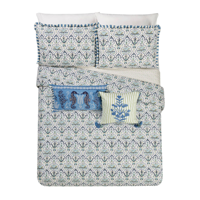 HAMILTON CREWEL EMBROIDERED DECORATIVE PILLOW - Spartina - Jennie Dots 