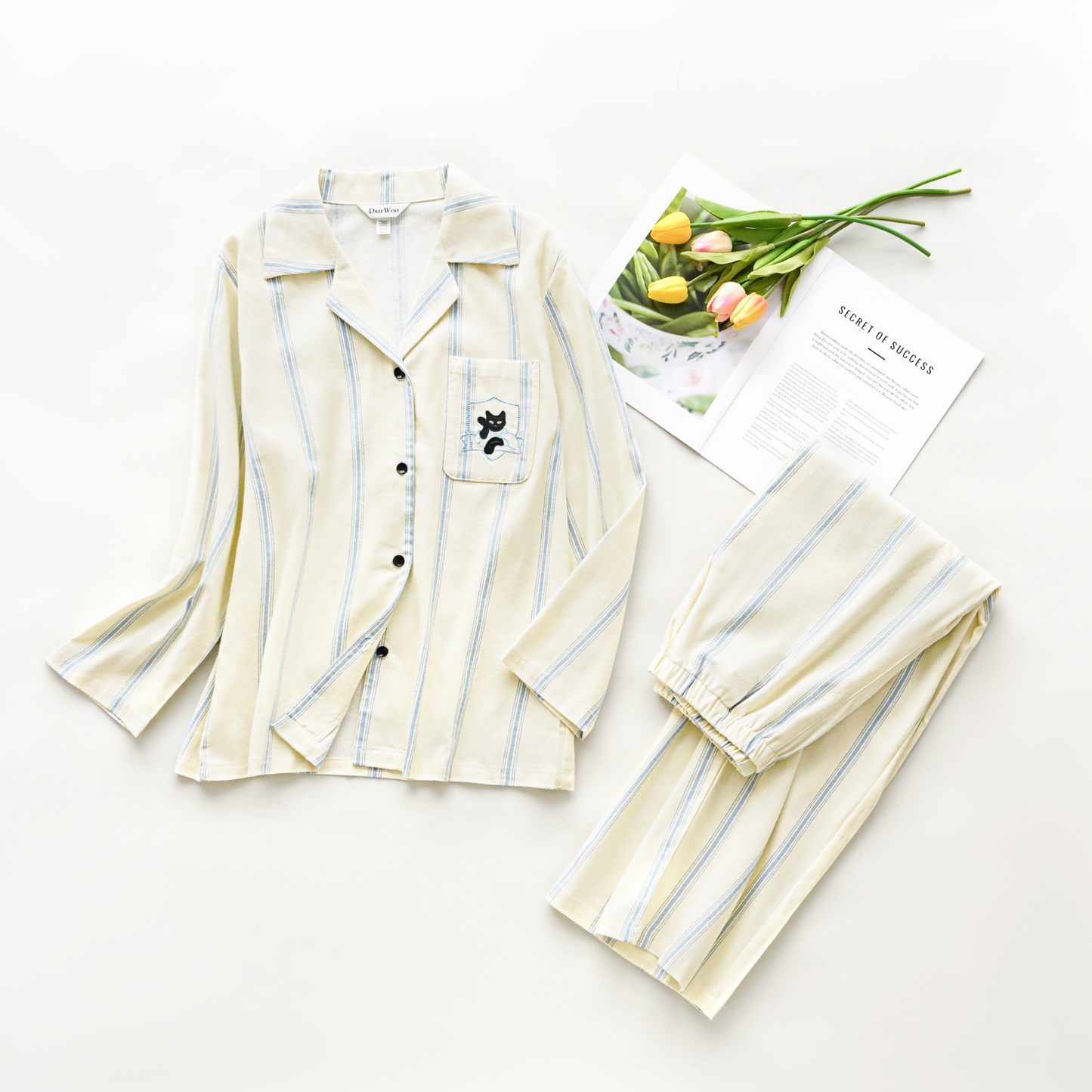 Cotton Striped Loungewear Set – Comfortable & Cozy