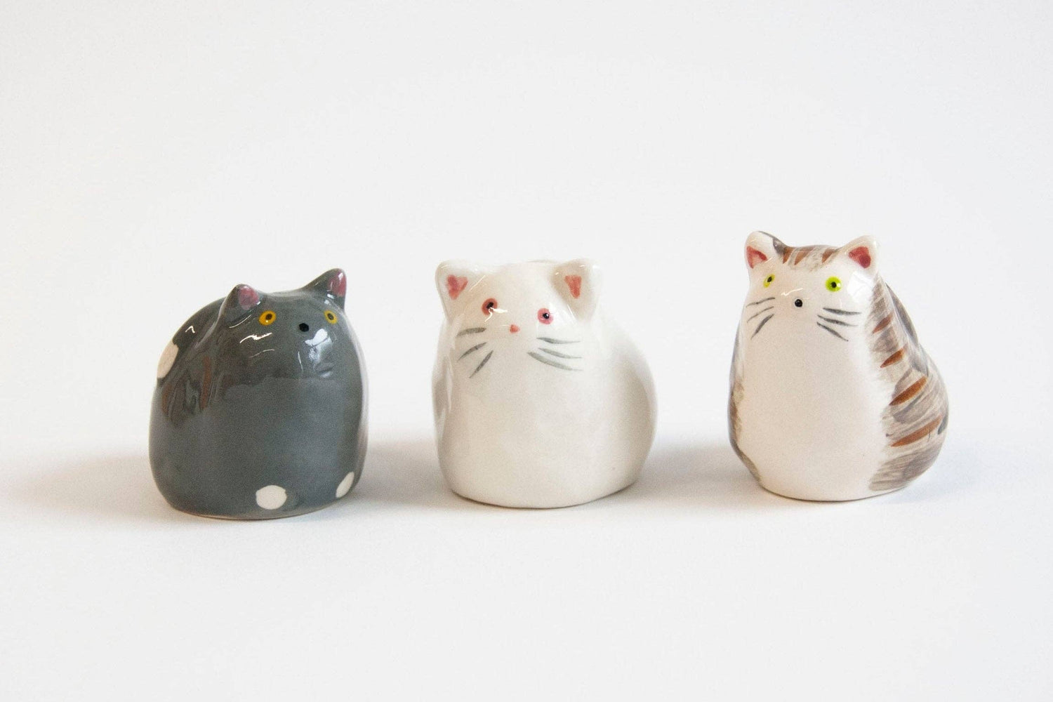 Co.House Designs - Cat Decorative Object - Set of 3 (Grey/White/Tabby)