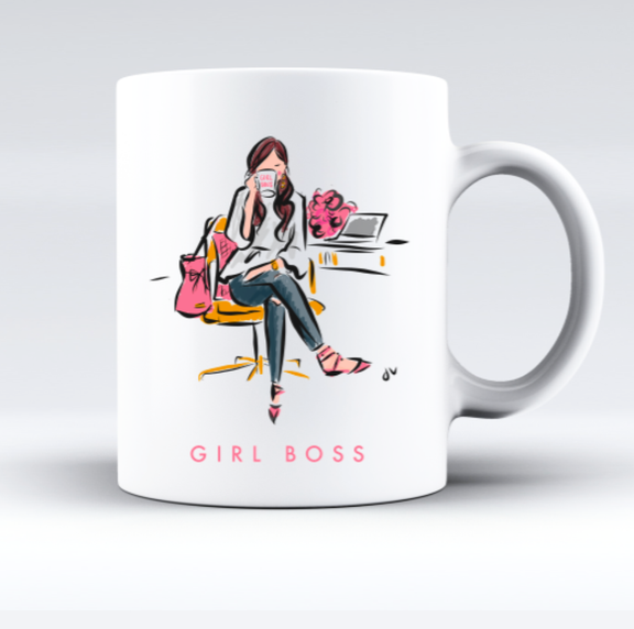 Jennifer Vallez - Girl Boss Coffee Mugs - Jennie Dots