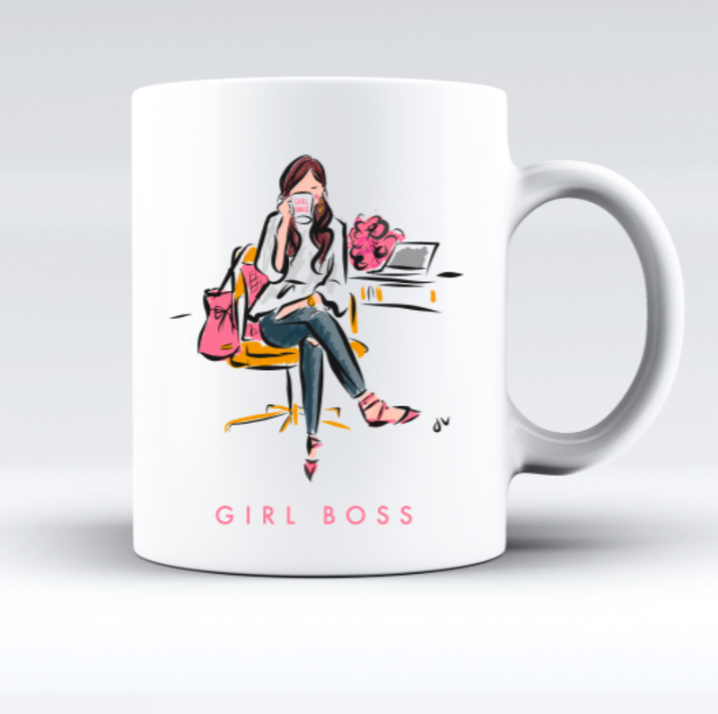 Jennifer Vallez - Girl Boss Coffee Mugs - Jennie Dots