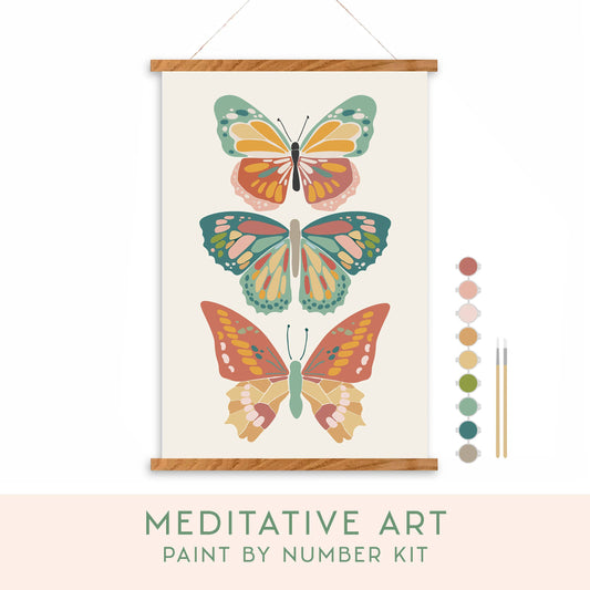 Vibrant Butterflies Meditative Art Paint by Number Kit : Paint by Number Kit