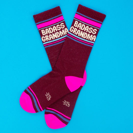 Gumball Poodle - Badass Grandma Gym Crew Socks - Jennie Dots