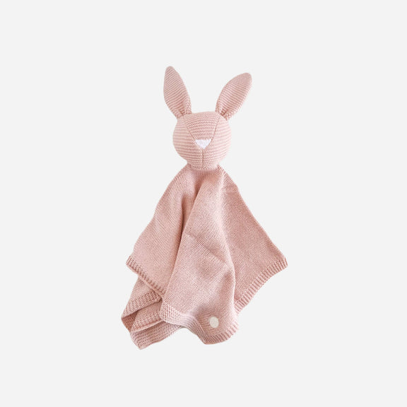 The Blueberry Hill - Set Pique Blanket Cream Bunny Lovey Blush Cotton Baby Gift - Jennie Dots