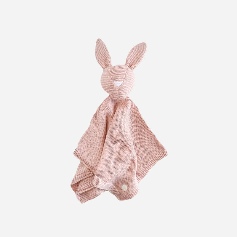 The Blueberry Hill - Set Pique Blanket Cream Bunny Lovey Blush Cotton Baby Gift - Jennie Dots