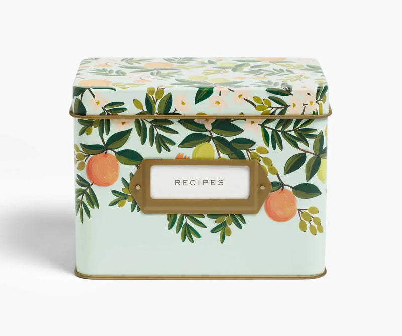 Rifle Paper Co. - Citrus Floral Tin Recipe Box