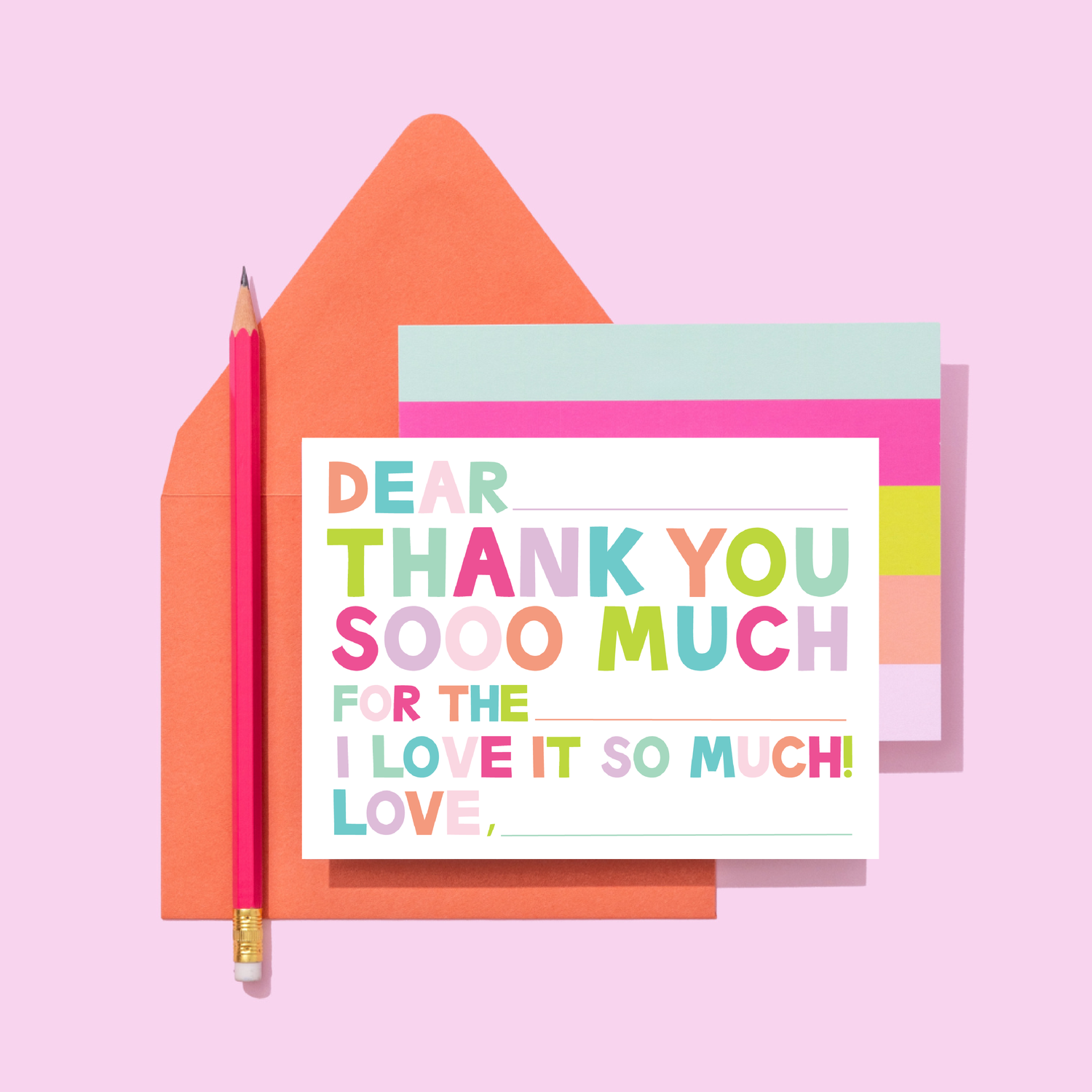 Joy Creative Shop - Kids Fill In Thank You Notes - Pinks