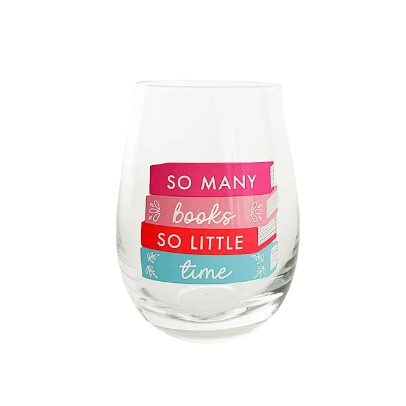 Jollity & Co. + Daydream Society - Book Club "So Many Books So Little Time" Wine Glass