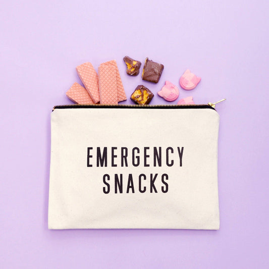 Canvas Emergency Snacks Zip Pouch