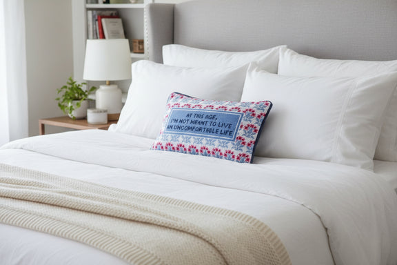 Uncomfortable Life Needlepoint Pillow - Jennie Dots 