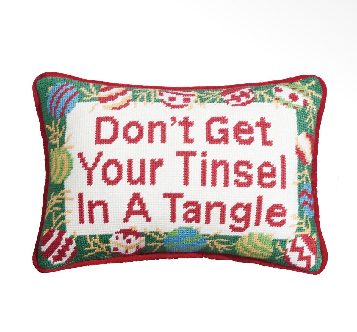 Peking Handicraft - Don’t get your tinsel in a tangle needlepoint pillow