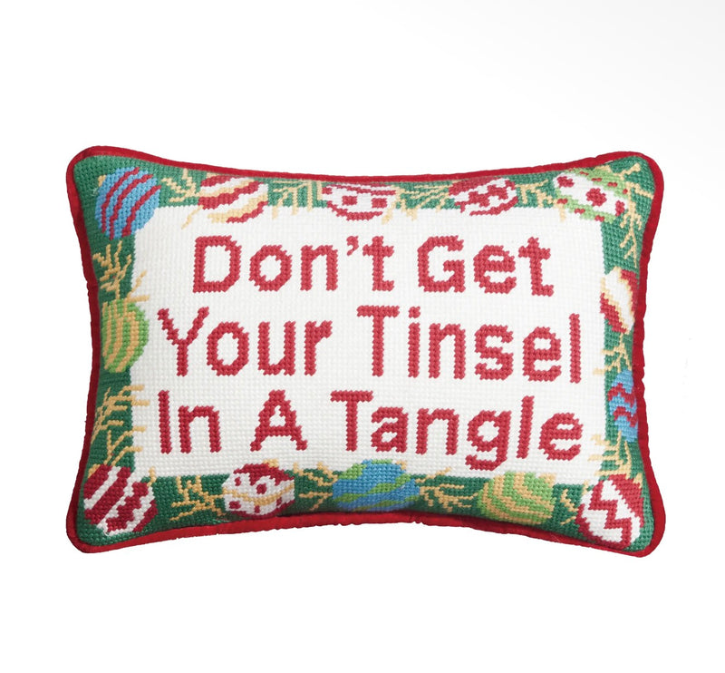 Peking Handicraft - Don’t get your tinsel in a tangle needlepoint pillow