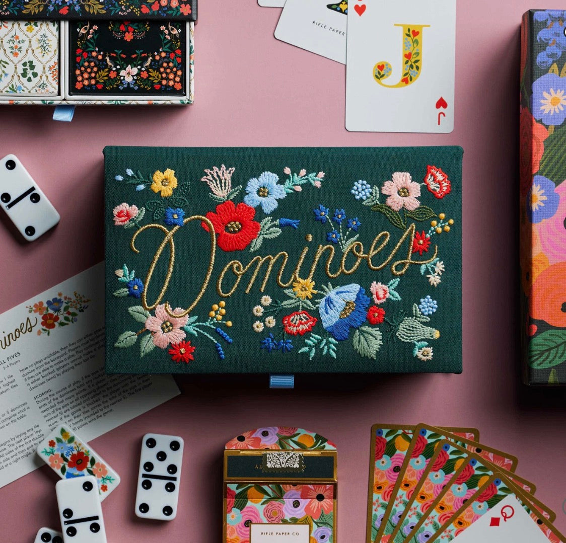 Rifle Paper Co. - Strawberry Fields Dominoes Set - Jennie Dots