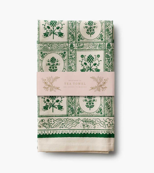 Rifle Paper Co. - Artichoke Tea Towel - Jennie Dots 