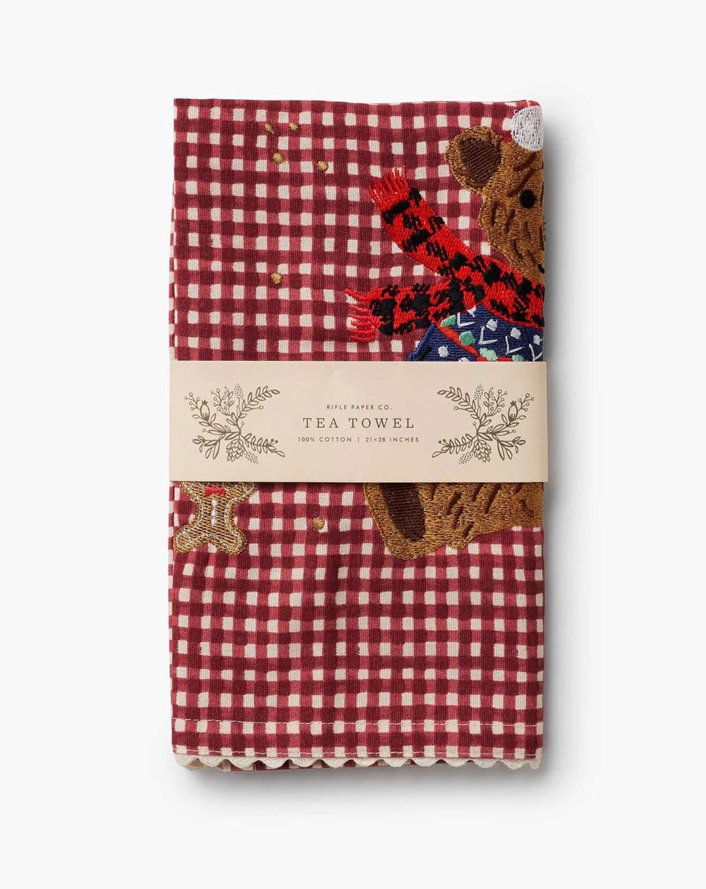 Rifle Paper Co. - Beary Christmas Embroidered Tea Towel