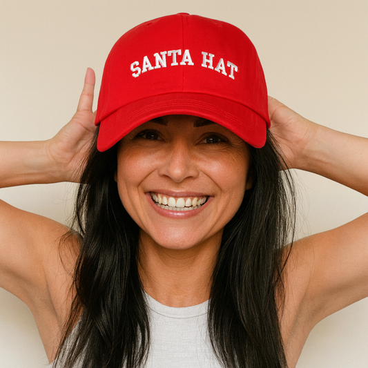 Santa Hat Text Embroidery Baseball Cap