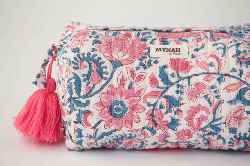 Hand Block Printed Quilted Travel Bag – Large - Jennie Dots 