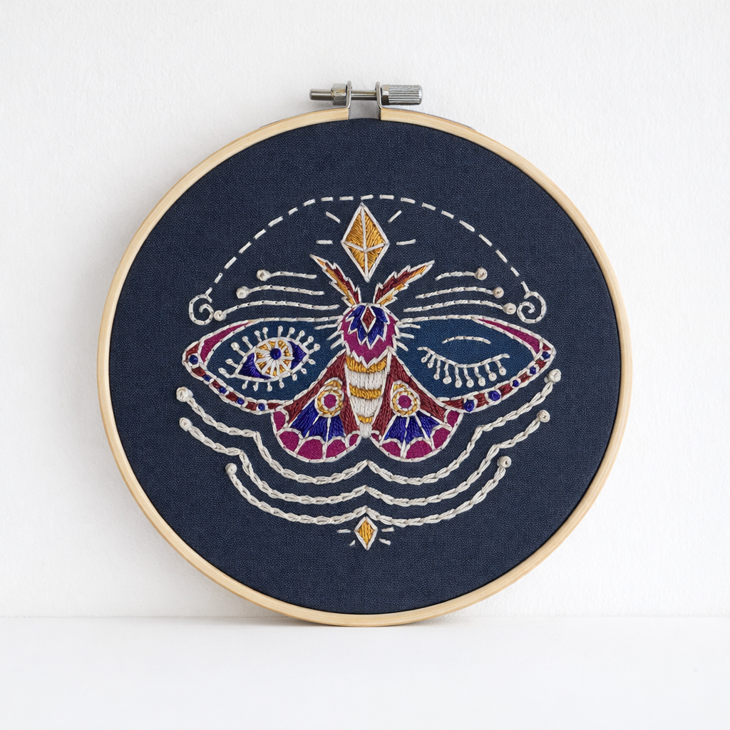 Tangled Up In Hue - DIY Stitch Kit -  Winking Moth Embroidery Kit - Jennie Dots 