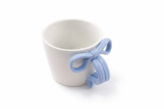 Blue Bow 15oz Ceramic Coffee Mug - Jennie Dots 