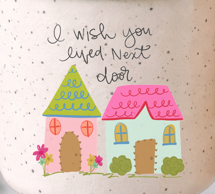 Doodles by Rebekah - I Wish You Lived Next Door Mug