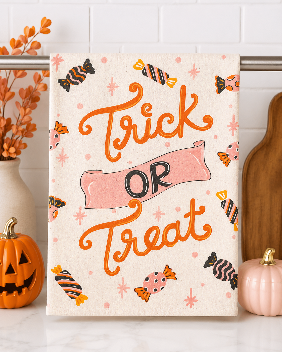 Trick Or Treat Kitchen Towel