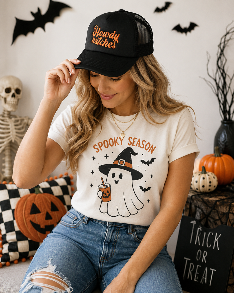 Howdy Witches Embroidered Mesh Back Trucker Hat