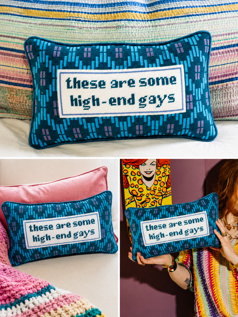 Furbish Studio - High-End Gays Needlepoint Pillow