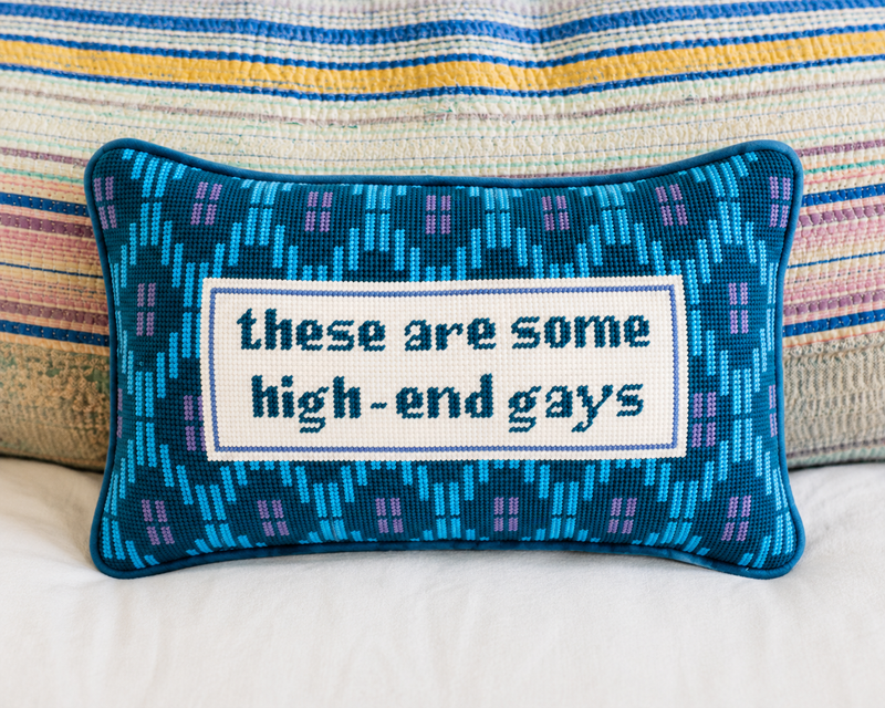 Furbish Studio - High-End Gays Needlepoint Pillow