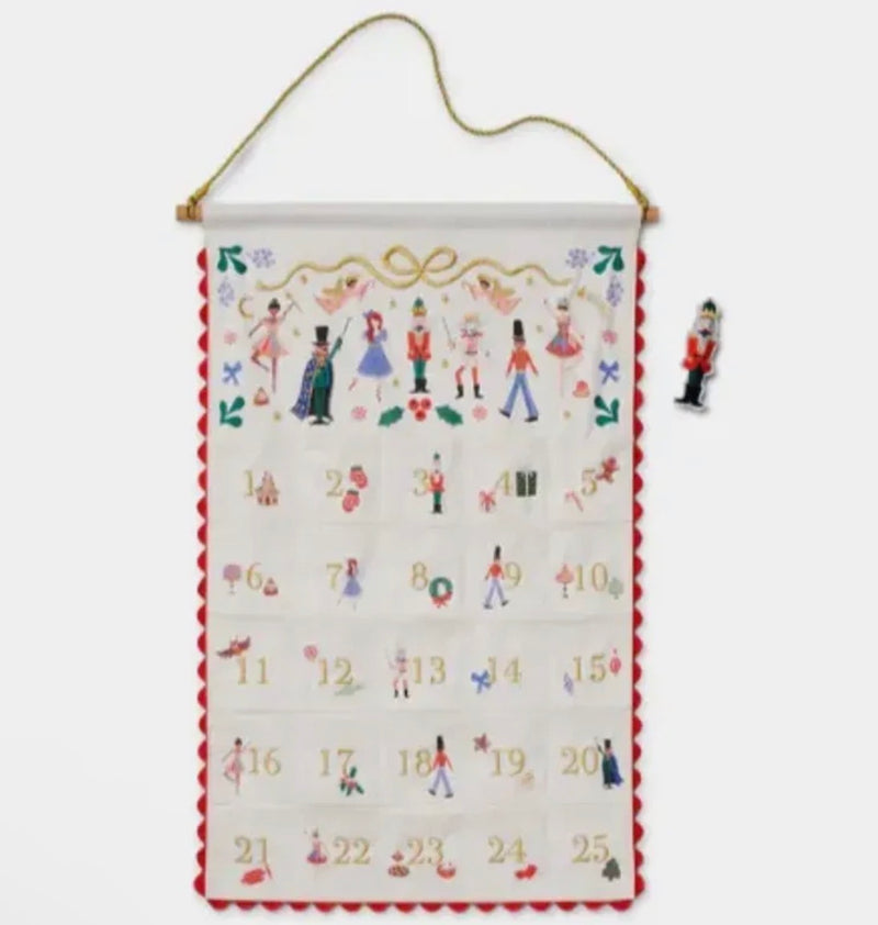 Rifle Paper Co. - Nutcracker Embroidered Hanging Advent Calendar
