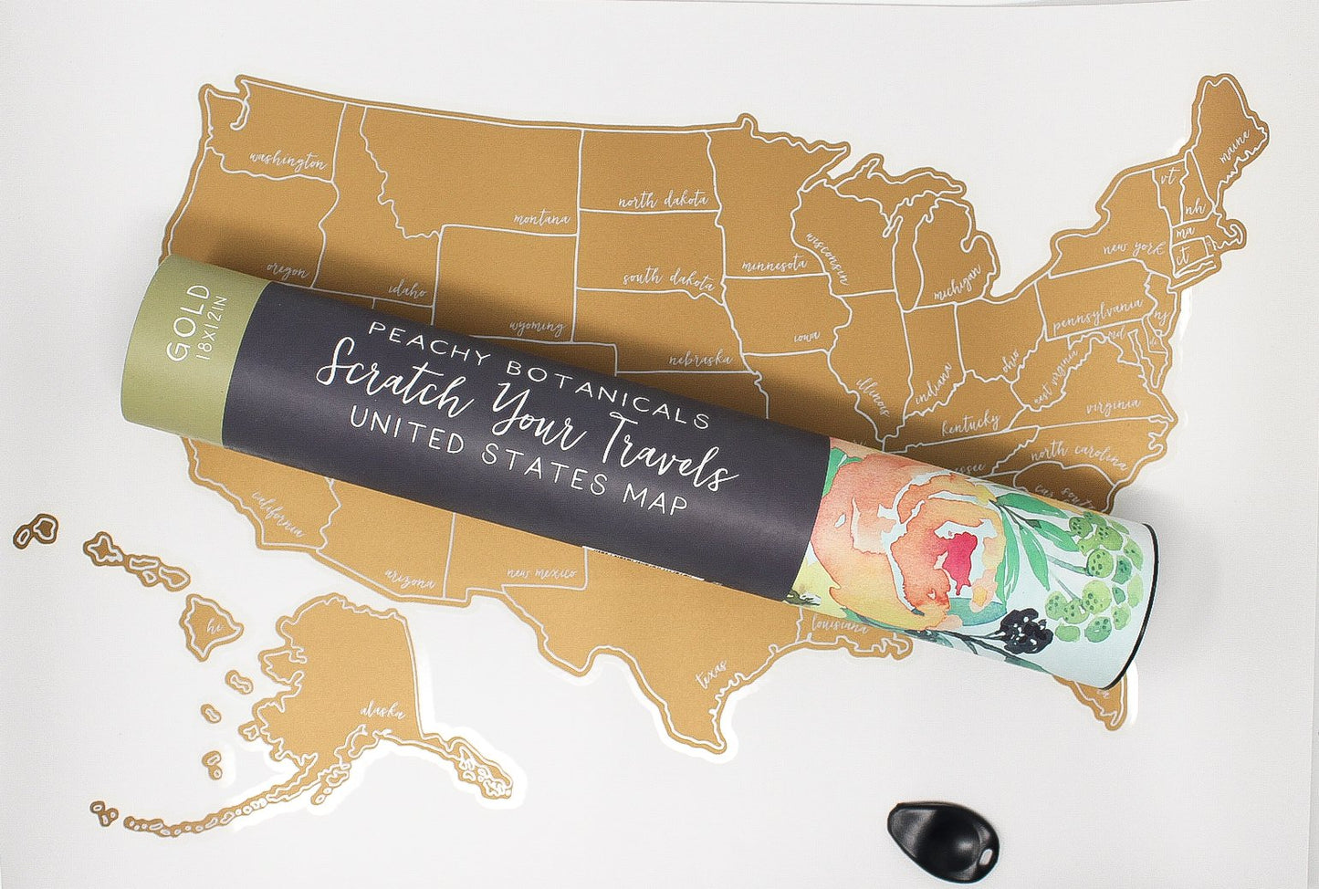 Scratch Your Travels Peachy Botanicals USA Map