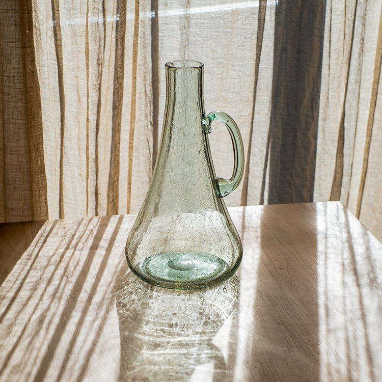 Small Openning Bubble Glass Kettle Vase 13" Tall