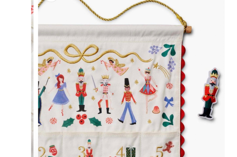 Rifle Paper Co. - Nutcracker Embroidered Hanging Advent Calendar