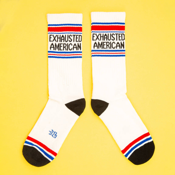 Gumball Poodle - Exhausted American Gym Crew Socks - Jennie Dots