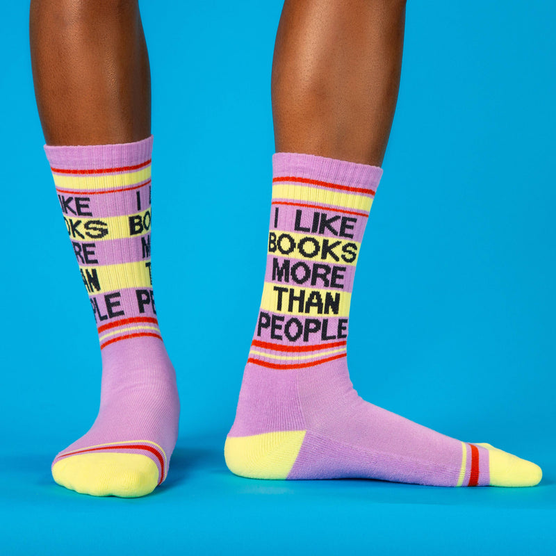 Gumball Poodle - I Like Books More Than People Gym Crew Socks