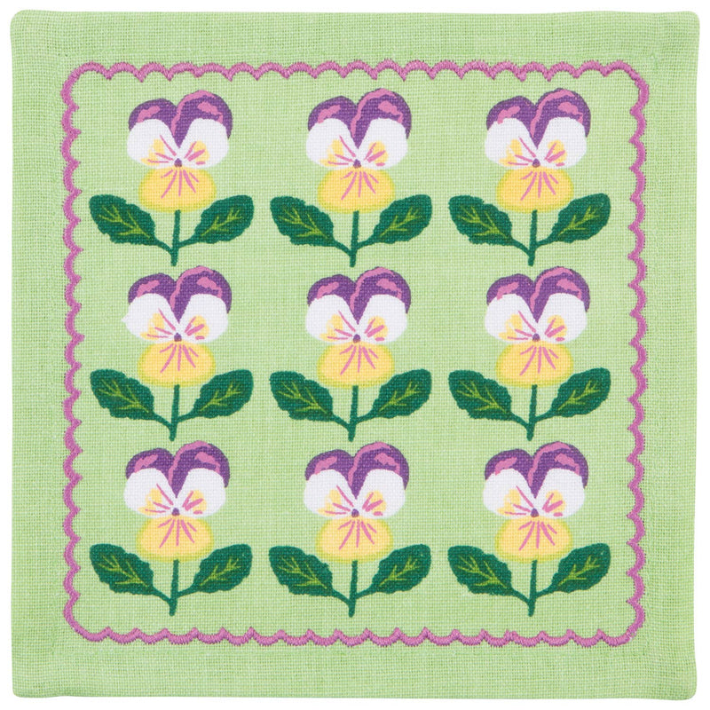 Danica Jubilee - Pansy Printed Cocktail Napkins Set of 4 Assorted