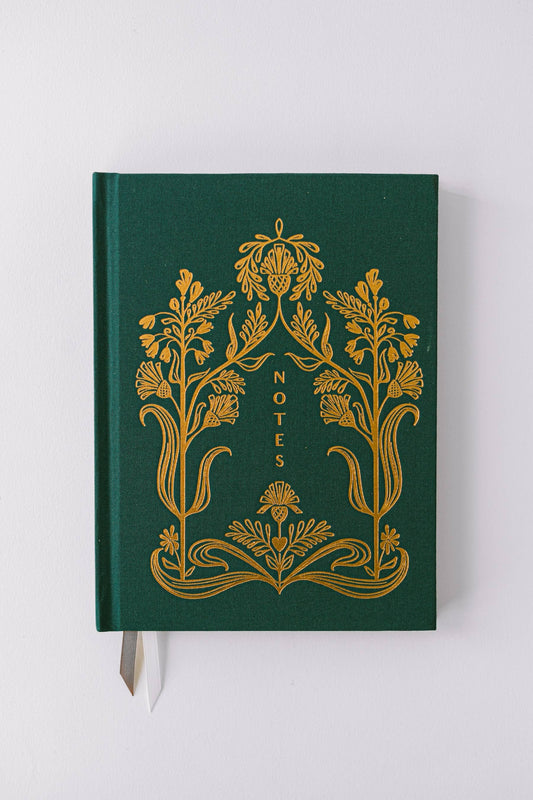 Good Juju Ink - Golden Thistle Bookcloth Hardcover Notebook - Jennie Dots