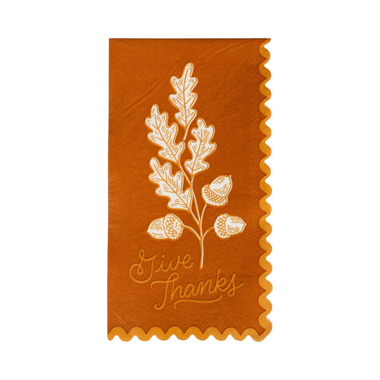 Acorns Give Thanks Dinner Napkin - Jennie Dots