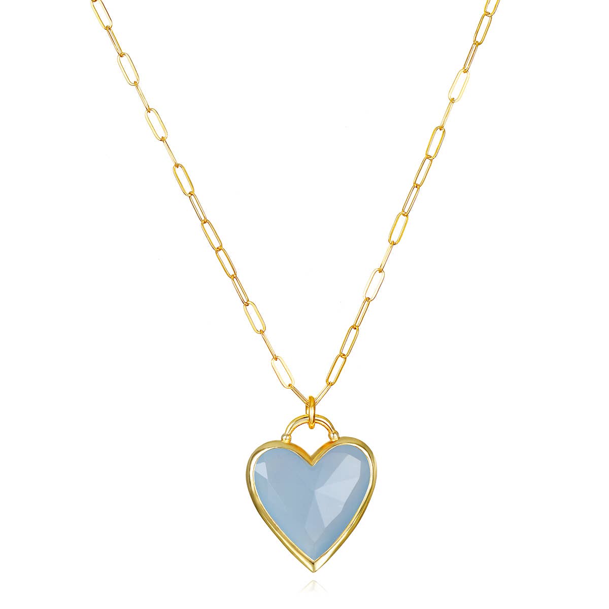 Amelia Rose Jewelry - Framed Heart Necklace-Blue