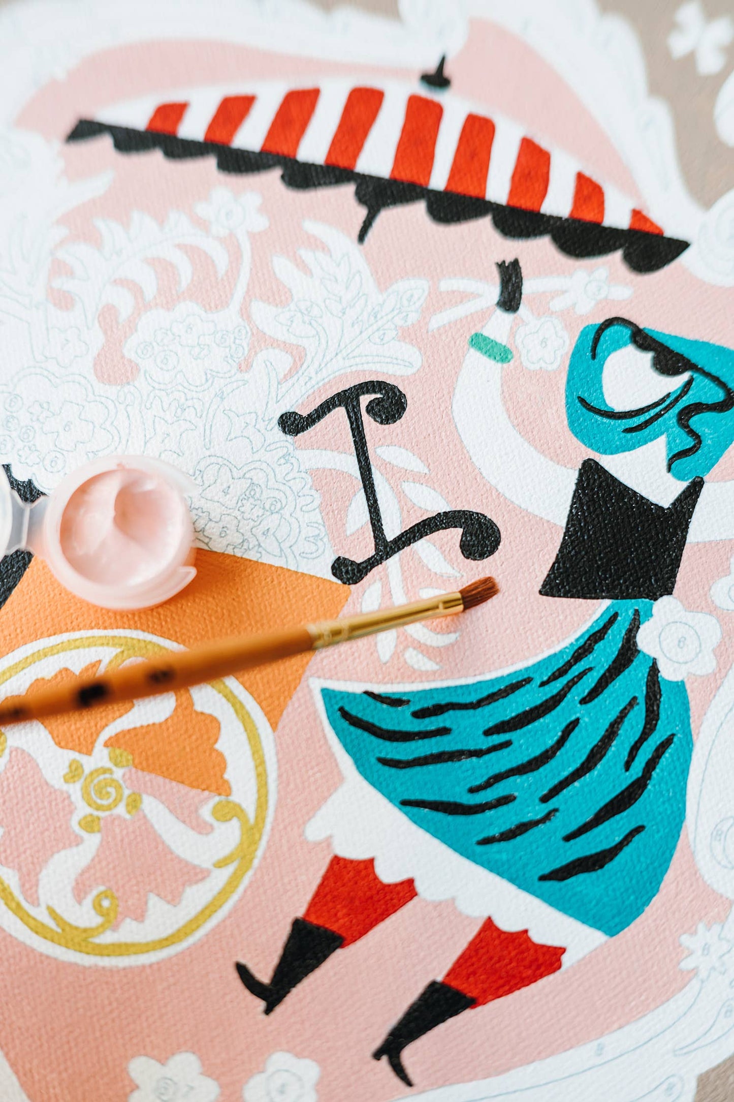 Elle Crée (She Creates) - Mary Blair's Petal Peddler Paint-by-Number Kit