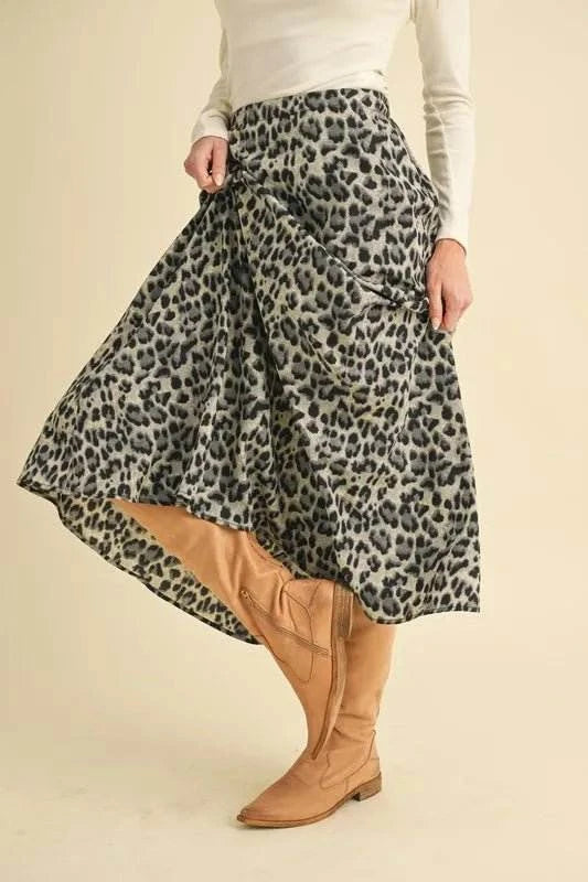 Aemi+Co Leopard Midi Skirt - Jennie Dots