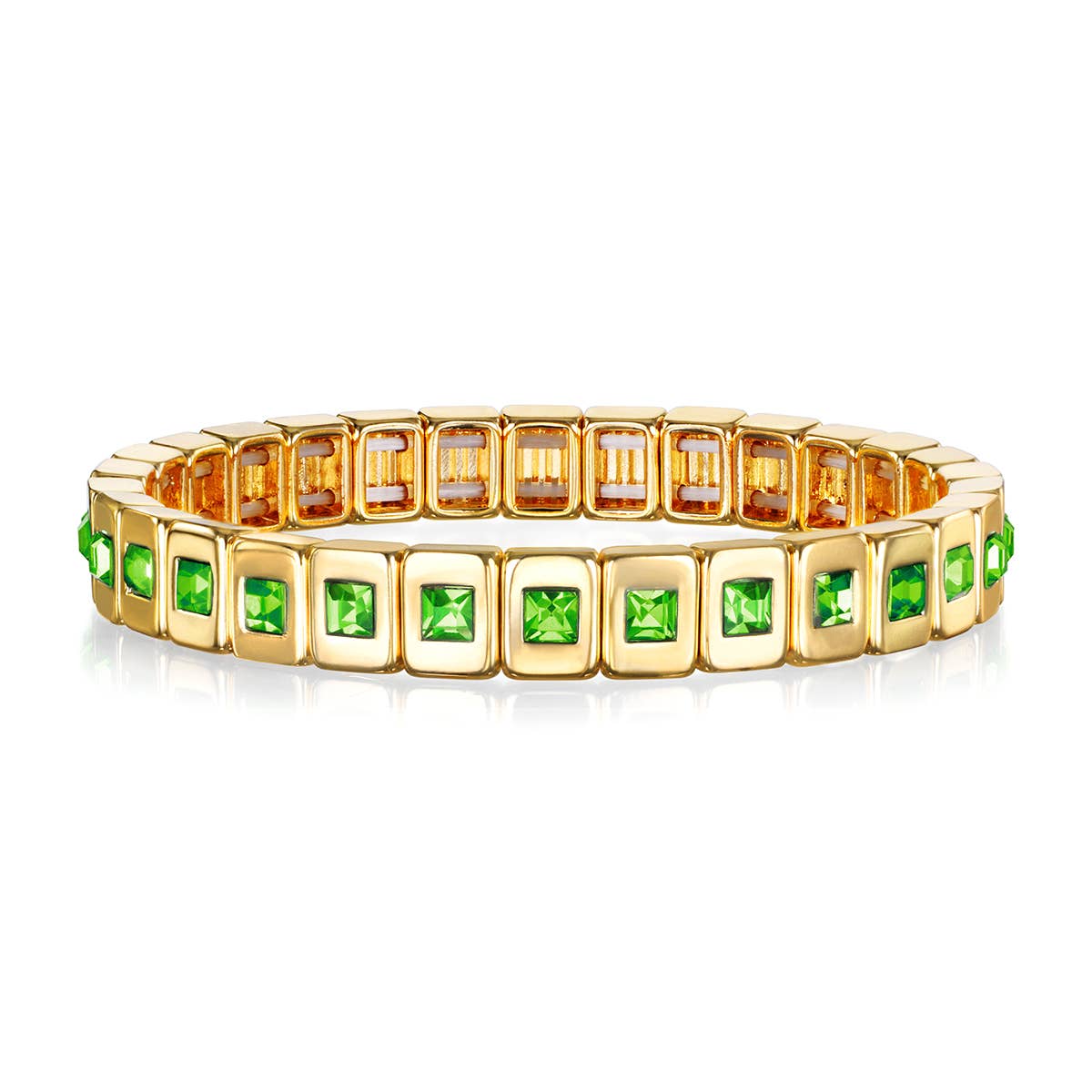 Amelia Rose Jewelry - Sparkle Tile Bracelet-Green