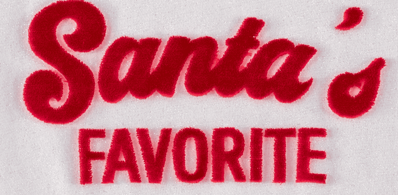 Almost Sold Out! The Shimmer "SANTA'S FAVORITE" Embellished Sweatshirt - Jennie Dots