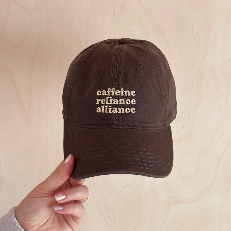 Alphabet Bags - Caffeine Reliance Alliance - Cotton Baseball Cap - Jennie Dots