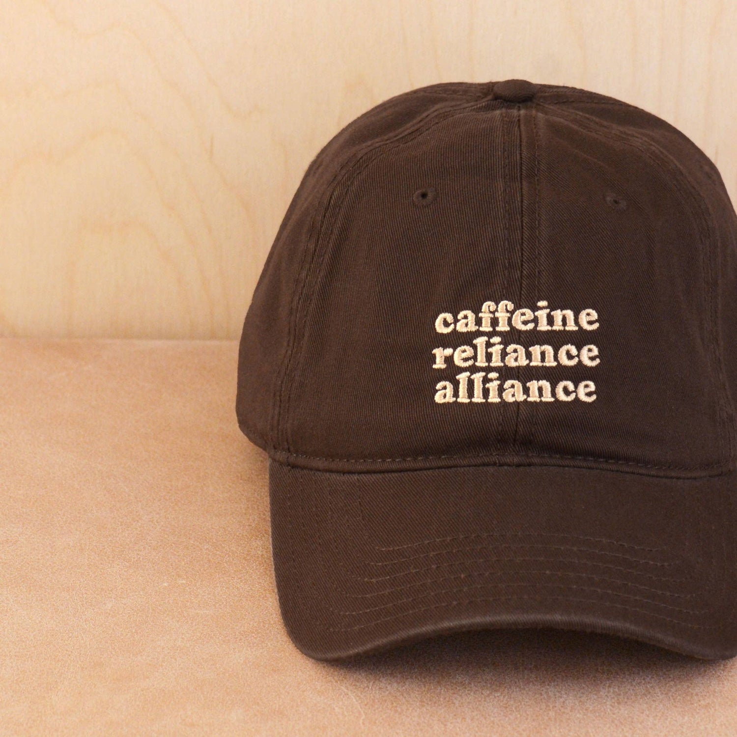 Alphabet Bags - Caffeine Reliance Alliance - Cotton Baseball Cap - Jennie Dots