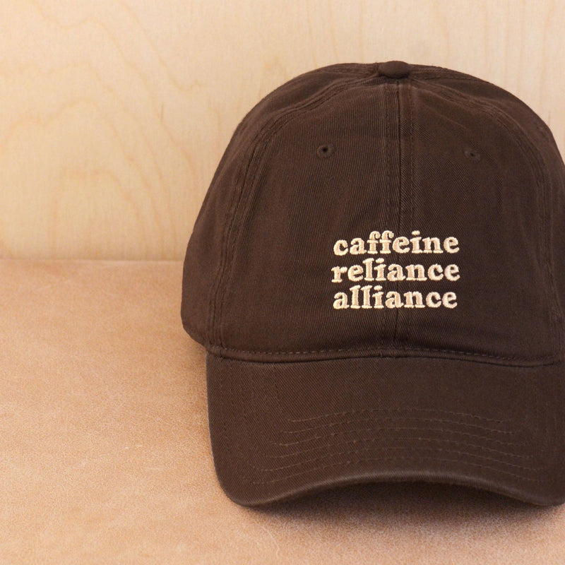 Alphabet Bags - Caffeine Reliance Alliance - Cotton Baseball Cap - Jennie Dots