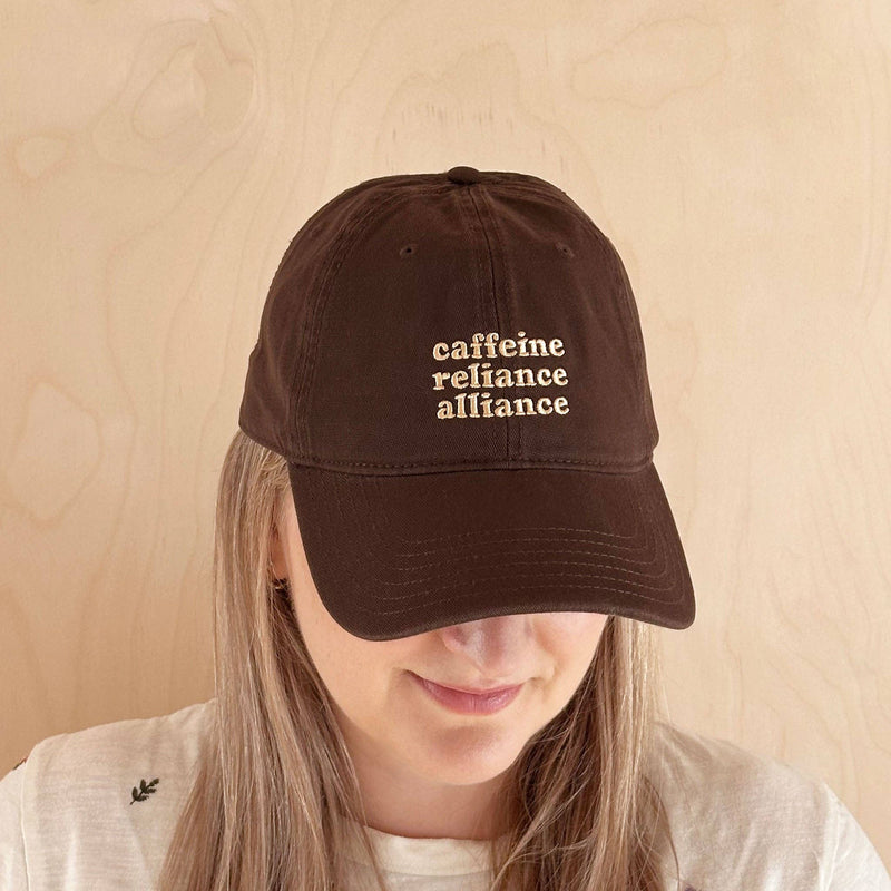 Alphabet Bags - Caffeine Reliance Alliance - Cotton Baseball Cap - Jennie Dots